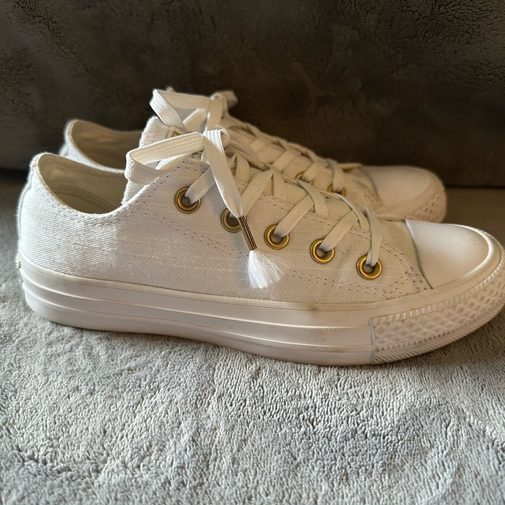 Converse Low-Top Canvas Sneakers, Gold Lace Rivets
